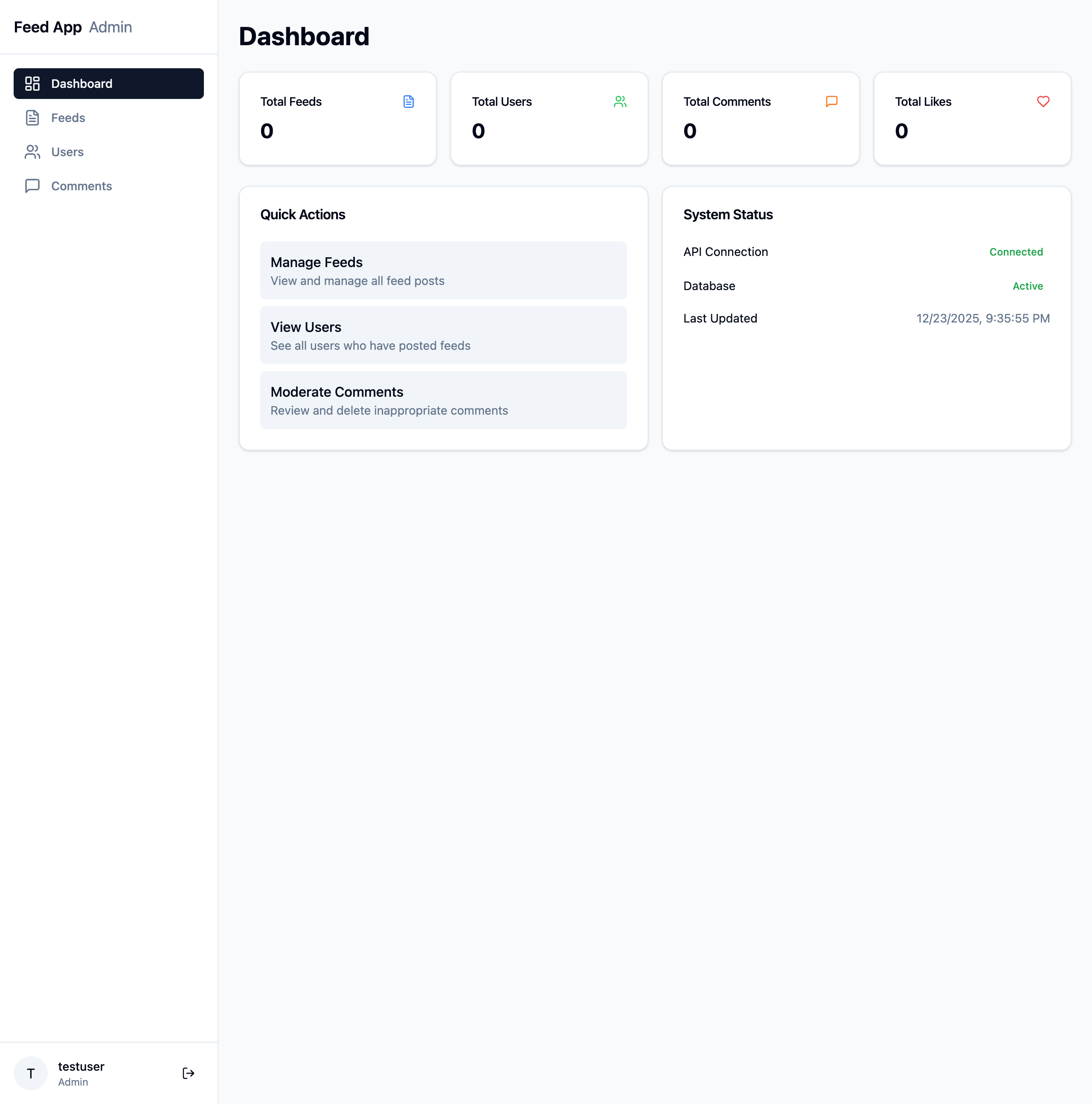 Admin Dashboard 运行效果 2