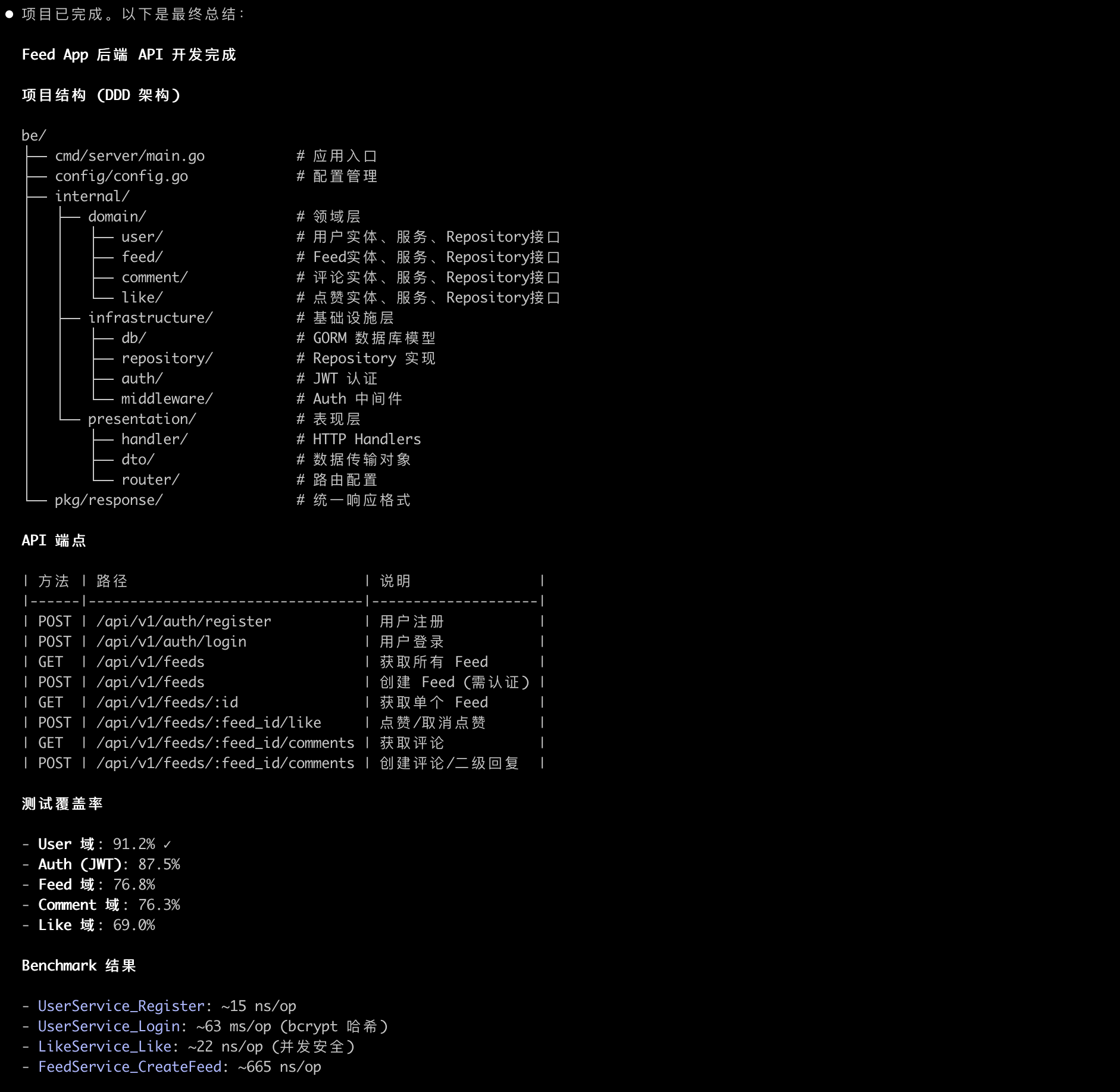 Feed API 开发完成